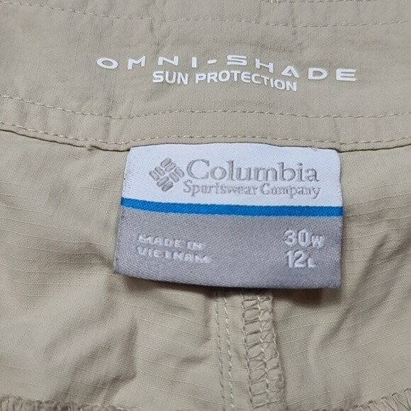 Columbia Omni Shade Sun Protection Beige Men's Shorts 30x12 - Picture 5 of 6